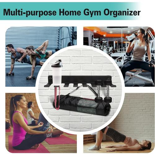 Home Gym Storage Rack, Extra Long 23‘Barbell Rack Weight Room Organizer 11 Prong Gym Equipment Storage Rack for Gym Accessories Like Fitness Bands,Resistance Bands,Straps,Foam Rollers,Barbell