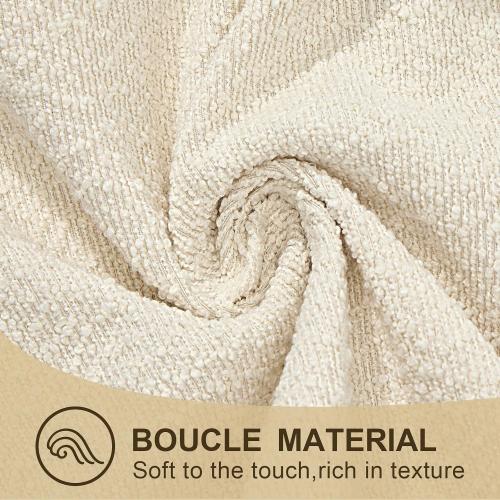 Beige Cover only ORTIGIA Boucle Decorative Lumbar Pillow Covers Beige Textured Body Pillowcase Neutral Pillowcases for Indoor Couch Sofa Bed Cushion Living Room Modern Cushion Cases