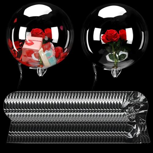 40 Pack Large Clear Balloons for Stuffing Pre Stretched Extra Wide Mouth Bobo Balloons Wedding Fillable Helium Transparent Balloon for Birthday Party(24 Inch Inflated)