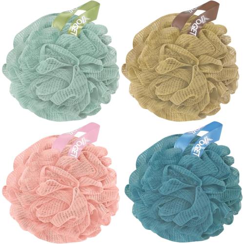 Yoget 4 Pack Shower Loofah Sponge, 60G Bath Sponge,Exfoliate, Cleanse, Soothe Skin