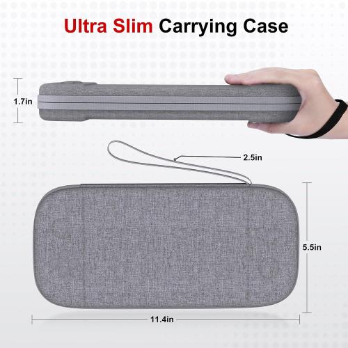 STARTRC GAMES Slim Carrying Case for Nintendo Switch 2 2025, Hard Shell Travel Case with 12 Game Card Slots, Portable Carry Bag for Switch 2 Console Gray