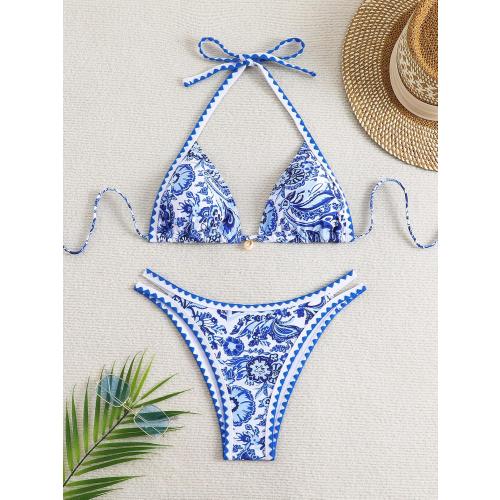Size XS Women's Floral Printed Bathing Suit Halter Paisley Summer Swimsuit Bikinis Set