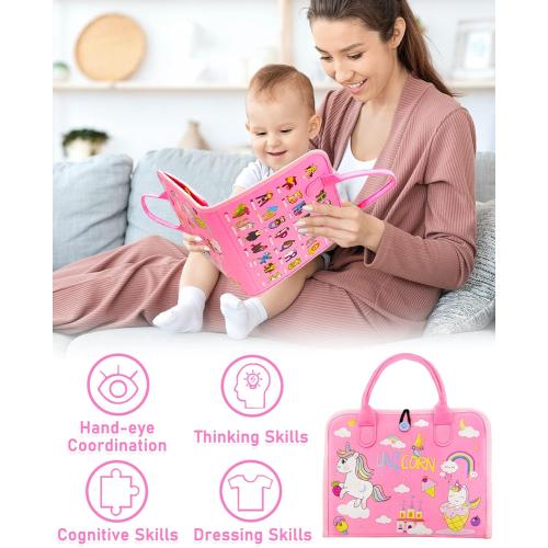 Exorany Busy Board Montessori Toys for Toddler Girls & Boys Birthday Gifts, Sensory Toys for Toddlers, Educational Travel Toy, Preschool Activities for Learning Fine Motor Skills