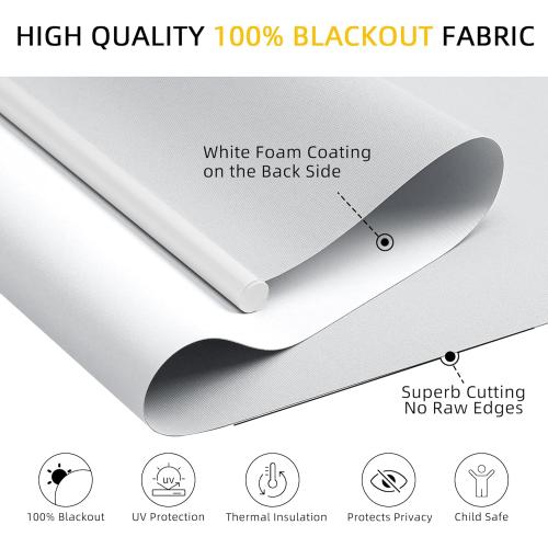 ChrisDowa Cordless Blackout Roller Shades for Windows, Thermal Insulated UV Protection Pull Down Shades, Total Blackout Window Blinds for Home, Office, Bedroom, Door (47 W x 72 H, Grey)