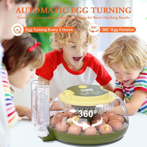 Egg Incubator for Hatching Eggs,Automatic Egg Turning and Humidity Control,Incubators for Chicken, Ducks, Goose, Pigeon, Quail, Parrot Incubator for Farm, Lab, Science Classroom, Home -18 Egg Capacity