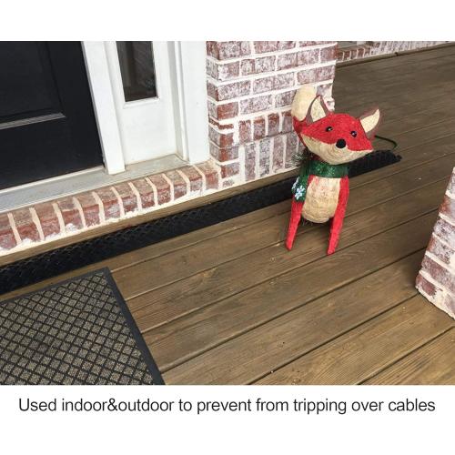 Small 1 Piece - Floor Cord Cover Cord Protector Drop Over Drop Trak Cable Ramp for Office Warehouse - Black