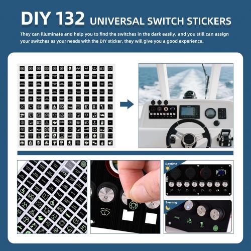 8 Gang Marine Boat Switch Panel Waterproof with Charger (PD,QC3.0 ) and Voltage Meter, 12V/24V Rocker Switch Panel for car,Trucks, Boats
