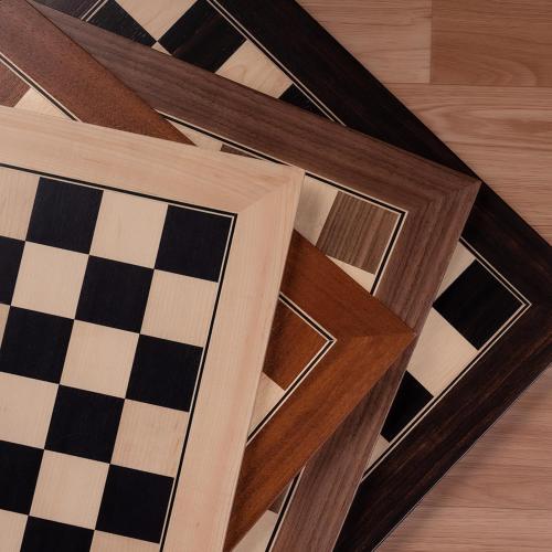 A&A 21.25 Professional Wooden Tournament Chess Board/Mahogany & Maple Inlaid / 2.25 Squares w/o Notation