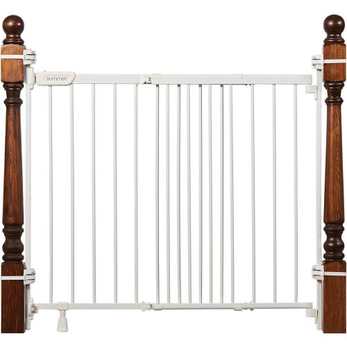 Ingenuity The Stairway  46W Series, 32-48 Wide, 32.5 Tall, Baby Gate for Stairs, Dog Gate Indoor with Door for Banister to Banister Installation - White Metal