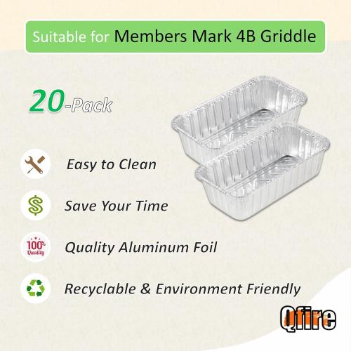 Drip Pan Liners for Members Mark 4-Burner Outdoor Flat Top Grill,Grease Tray Liners for Sams Club 36 inch Pro-Series 5-Burner Gas Griddle/Charbroil 28 Versa-Tile 5-in-1 Cooking Station