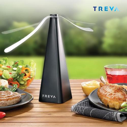 Treva Bug Fan Fly Deterrent with Holographic Blades to Clear Bugs, Mosquitoes, and Flies, Battery Powered Fly Fan 2 Pack