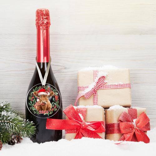 Highland Cow Christmas Ornaments - Acrylic Farm Animal Ornaments for Christmas Tree