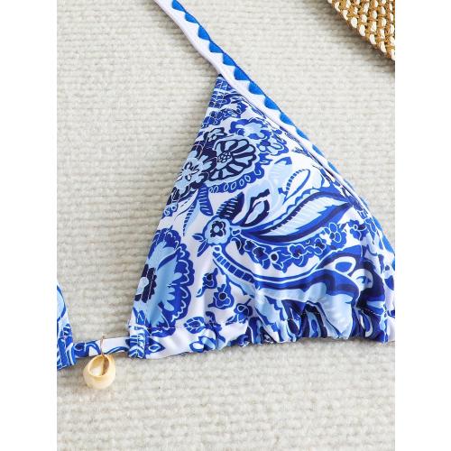 Size XS Women's Floral Printed Bathing Suit Halter Paisley Summer Swimsuit Bikinis Set