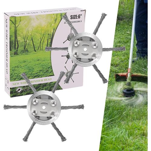 2026 New Steel Wire Grass Trimmer Head for 5mm Aperture, Upgrade String Trimmer Replacement Head, Multifunctional Steel Trimmer Blade for Garden Use, Durable Weed Trimmer Head for Home Users (2pc)