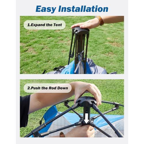 JOYTUTUS Automatic Truck Tent, Easy Set-up, Portable Truck Bed Tent 5.5FT-6.5FT with Rainfly, Truck Camping Tent with Waterproof PU2000mm Double Layer for 2 Person
