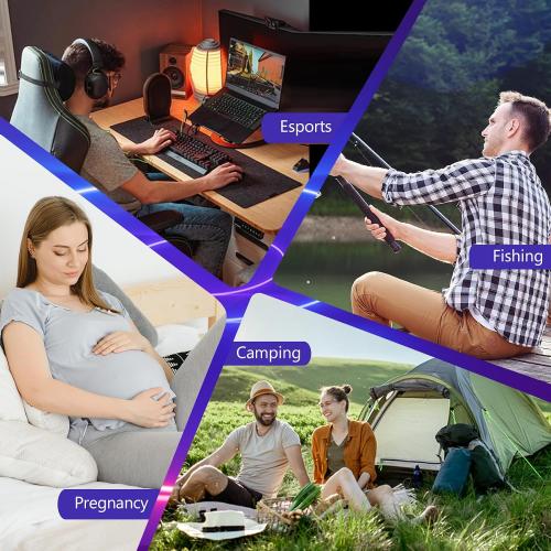 SUNFICON Air Cushion Inflatable Chair Air Seat Cushion Car Portable Breathable Comfort Cushion Office Wheelchair Pad Orthopedics Pain Pressure Relief Cushion Camping Seat Mat 18 x 16 x1 in Black