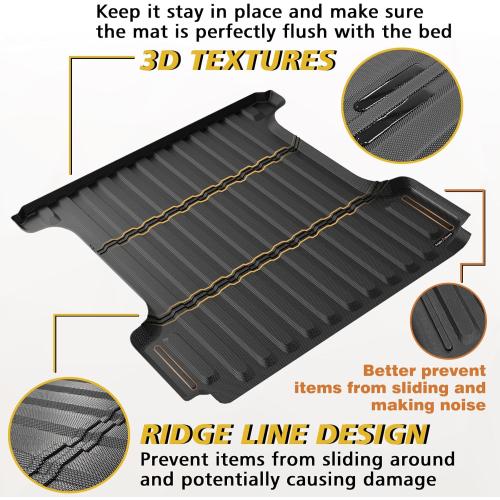 TripleAliners Truck Bed Mat Compatible with 2009-2025 2026 Dodge Ram 1500 & 2019-2024 Classic Accessories 5'7'' Perfectly Flush All Weather Protection TPE Heavy Duty Cargo Mat (Won't fit Rambox)