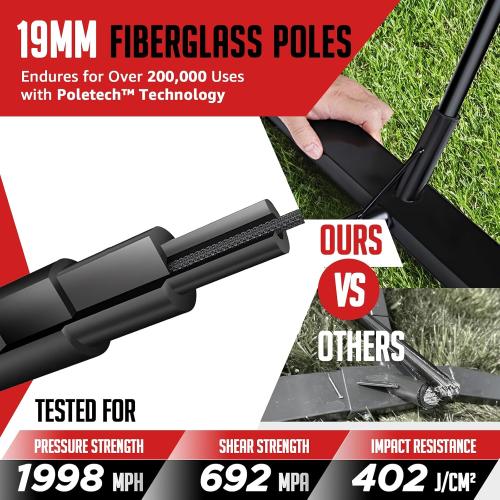 ZEALFEEL 12 FT/20 FT Portable Adjustable Volleyball Net for Backyard | Freestanding Net with Carry Bag for Hitting and Serving Drills in Backyards, Parks, Beach or Outdoor & Indoor