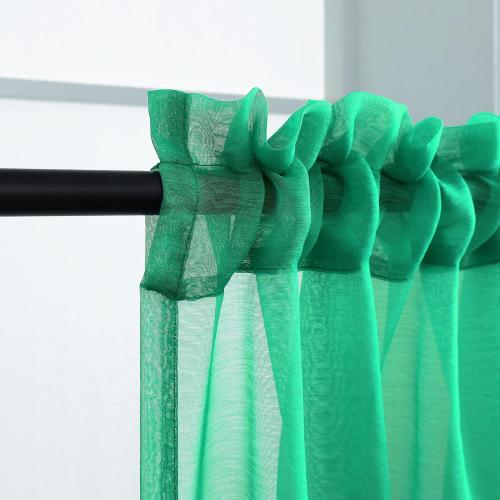 Pitalk Light Green Curtains for Living Room 2 Panels Set Bedroom Sheer Curtains 63 Inch Length