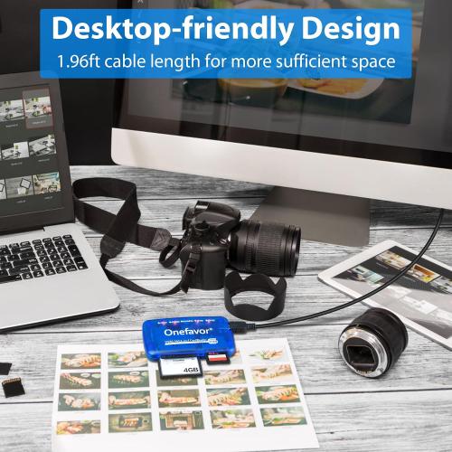 SmartMedia Cards Reader Writer, All-in-1 USB Universal Multi Card Adapter Slim Hub Read Smart Media SD, XD, CF, MMC, MS Pro Duo, Camera Flash Memory Cards Reader for Windows, Mac, Linux