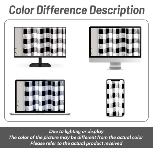 DriftAway Buffalo Plaid Check Curtains Black and White Buffalo Checkered Blackout Curtains for Farmhouse Bedroom Living Room Darkening Thermal Country Window Treatment Curtains 2 Panels 96 Inch Long