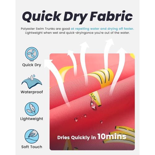 Size XXL maamgic Mens Swim Trunks Quick Dry Swim Shorts with Mesh Lining Funny Swimwear Bathing Suits 7inch