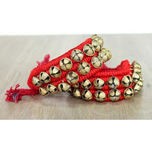 eSplanade Ghungroo, Ghungru (20   20) - 2 Line Ghunghroo on Red Cushion Pads | Kathak Indian Classic Dance