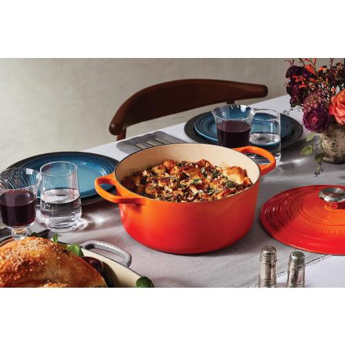 Le Creuset Enameled Cast Iron Signature Round Dutch Oven, 7.25 qt., Flame