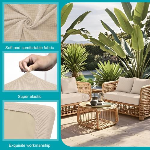 12 Pcs Outdoor Cushion Covers, Patio Sofa Cushion Covers Replacement | Outdoor Couch & Sofa Slipcovers,for Patio Furniture Cushion Covers,Washable Reusable Furniture Protector