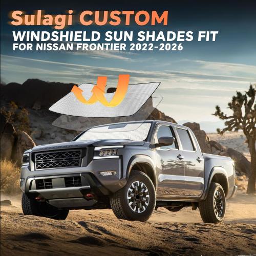 Windshield Sun Shade for Nissan Frontier 2022-2026 | Customed Window Sunshade, Full Coverage, Car Accessories Sun Visor Protector, Blocks 99% UV Rays