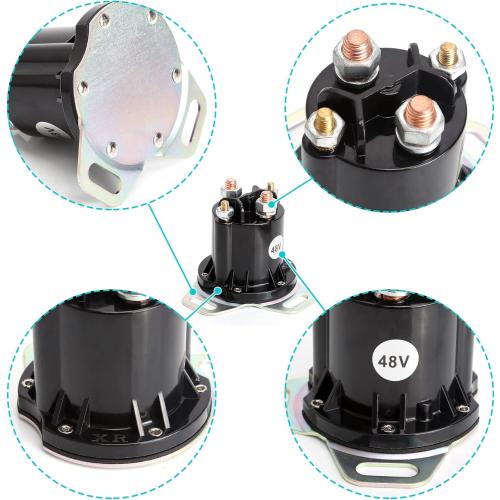 10L0L Golf Cart 48V Solenoid for EZGO RXV, 4 Terminal 150A, Replace OEM 624317, 649373