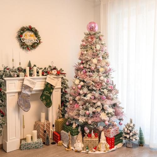 Pink Christmas Tree Topper 6 Inch Mirror Disco Ball Tree Topper, Cool and Fun Disco Ball for Xmas Tree Decorations, Ideal for DJ Club, Party, Wedding and Home Décor