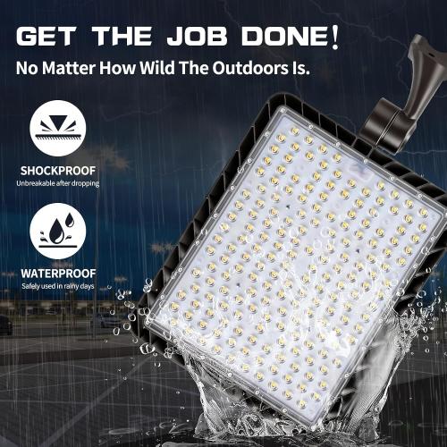 480W LED Parking Lot Light,Commercial Flood Light for Large Area | 72000LM Shoe Box Street Light with Dusk to Dawn Photocell,5000K IP65 Waterproof Adjustable wall Mount,110-277V