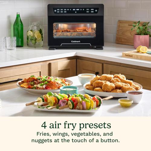 Cuisinart 10-in-1 Digital Air Fryer Toaster Oven, Countertop Convection Oven with Stainless Steel Interior Air Fry, Bake, Toast & Roast, Family Size Fits 4-lb. Chicken, PFAS Free Accessories