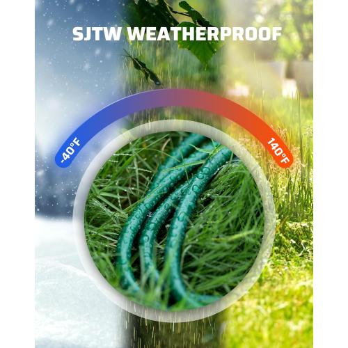 DEWENWILS 25Ft Outdoor Extension Cord, Evenly Spaced 3 Outlets Plugs with Safety Cover, 16/3 SJTW Weatherproof Wire for Outdoor String Lights, ETL Listed