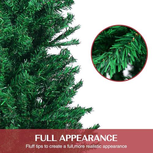 GlyinnHe 5FT Green Half Artificial Christmas Tree，Xmas Fake Half Pine Tree with Foldable Metal Stand Fully Easy Assembly Hinged Artificial Tree for Home Decoration, Party, Office