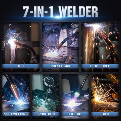 YESWELDER Firstess SP200 MIG Welder, MIG/Pulsed MIG/Flux Core/Spot Welding/Lift TIG/Stick/Spool Gun Compatible | clear LCD screen, 110V/220V dual voltage, aluminum weldable easy setup, auto repair, DIY jobs, metalworking‼️missing pieces‼️