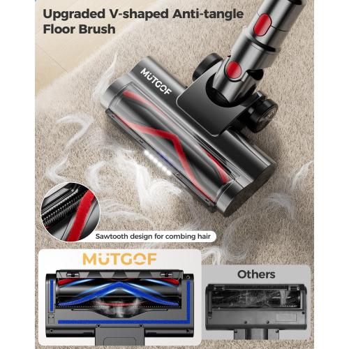 Cordless Vacuum Cleaner, 30Kpa Vacuum Cleaners for Home, Max 50Mins Runtime, Anti-Tangle Stick Vacuum, LED Screen, 1.5L Dust Cup, Rechargeable Lightweight Vacuum for Hardwood Floor, Carpets, Pet Hair