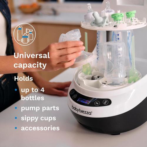 ‼️has stains and may be broken pieces‼️Baby Brezza Baby Bottle Washer Pro - Clinically Proven Better Cleaning - Washer, Sterilizer   Dryer In One Appliance for Essentials like Bottles   Pump Parts – Machine Replaces Brushes   Racks