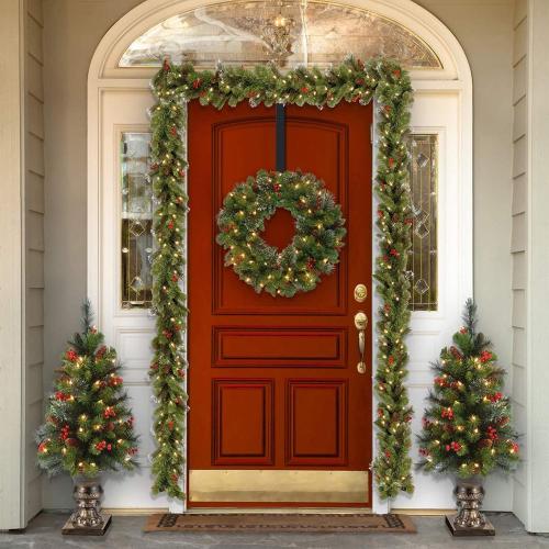 Wreath Hanger,Easter Decorations Adjustable Wreath Hanger for Front Door Decor from 14.9-25,Over The Door Hooks Organizer 20 lbs Larger Wreaths Hangers Christmas Wreaths Decorations Hook