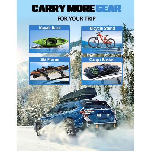 FengYu 300lbs Roof Rack Cross Bars Compatible with Subaru Outback Wilderness 2022-2025 (Only Fit Wilderness), Lockable Aluminum Roof Rails Crossbars Cargo Bars Rooftop Black