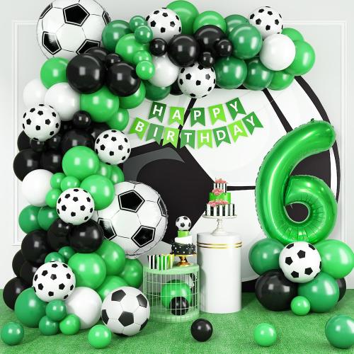 6th Birthday Soccer Balloon Arch, Soccer Birthday Decorations For Boys Kids