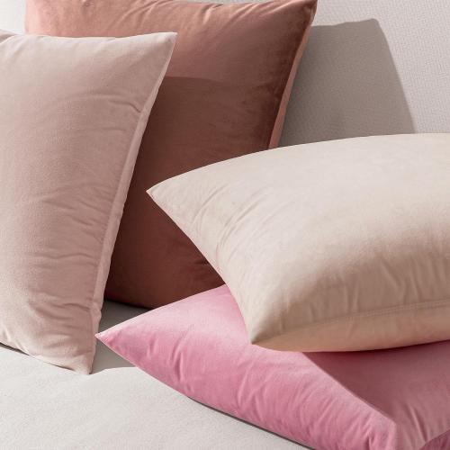 EMEMA Pack of 2 Velvet Throw Pillow Covers Decorative Square Pillowcase Soft Solid Cushion Case for Sofa Bedroom Chair Car 18x18 Inch Bright Pink
