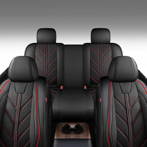 Car Seat Covers for 2009-2026 Ford F150 SuperCrew & 2017-2026 F250 F350 F450 Super Duty, Custom-Fit Faux Leather Truck Seat Cushions, Airbag Compatible, Non-Slip
