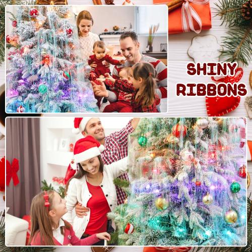 CCINEE 5000 Strands Christmas Tinsel Icicles, 19.7 Mylar Foil Icicle for Xmas Tree, Holiday, Party, Birthday Decorations, Iridescent