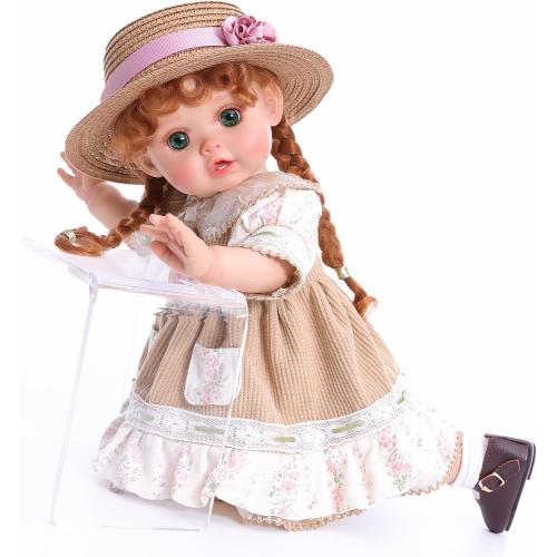 Reborn Baby Dolls – 18 Inch Realistic Reborn Toddler Doll Country-Inspired Girl with Braided Hair, Straw Hat & Floral Layered Dress, Gifts for 3  Year Old Girls, Collectors