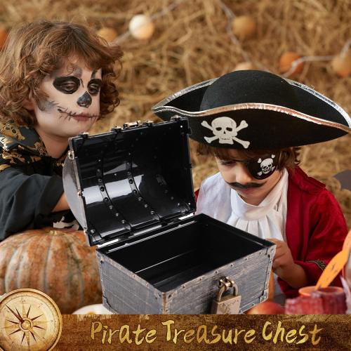 Lingway Toys Kids Pirate Treasure Chest Teacher's Favorite Treasures Collection Storage Box with 2 Sets of Locks and Keys Only(Vintage Bronze Coating,6.3X4.8X5.2)