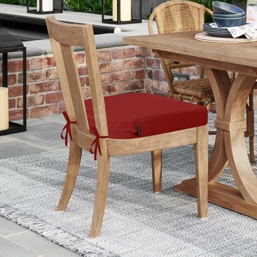 idee-home Outdoor Chair Cushions Set of 4, Thick 19 x 19 x 3 Patio Chair Cushions for Outdoor Furniture Waterproof with Ties, Outdoor Seat Cushion, Chair Pads Dining Chair Spice