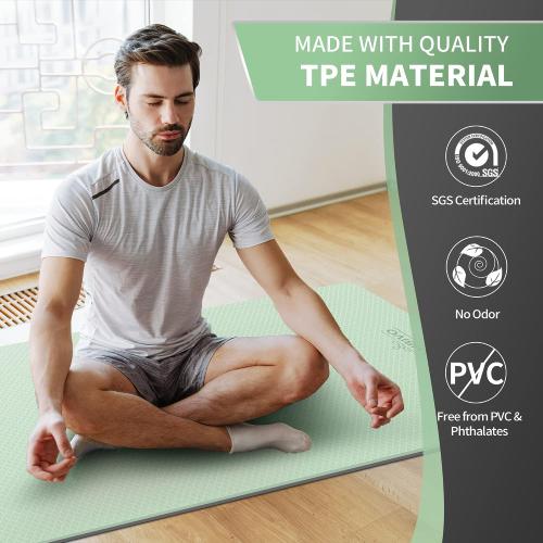 CAMBIVO Extra Wide Yoga Mat for Women and Men (72/84x 32x 1/4) TPE Workout Mat, Non-slip Large Exercise Fitness Mat for Yoga, Pilates, Workout