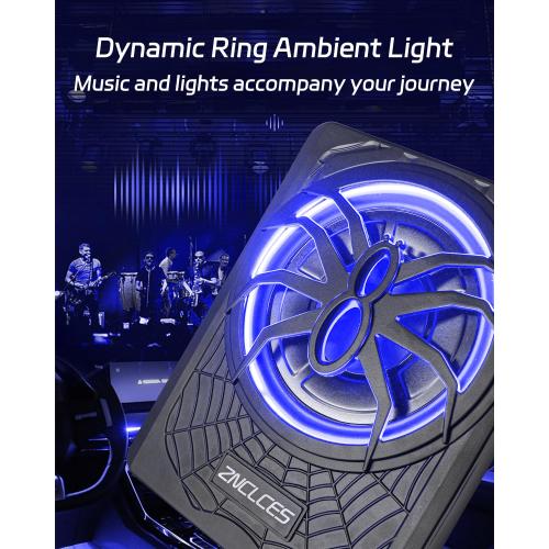 2025 Upgraded 10 1200W Slim Under Seat Powered Car Subwoofer, Car/Truck Sub Built in Amplifier for Outstanding Heat Dissipation, Powerful bass and Blue LED (Blue Light)